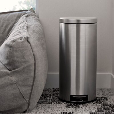 Nine Stars Stainless Steel Step On Combo Trash Can, 7.9 Gallon (CB-SOT-30-1/5-1)