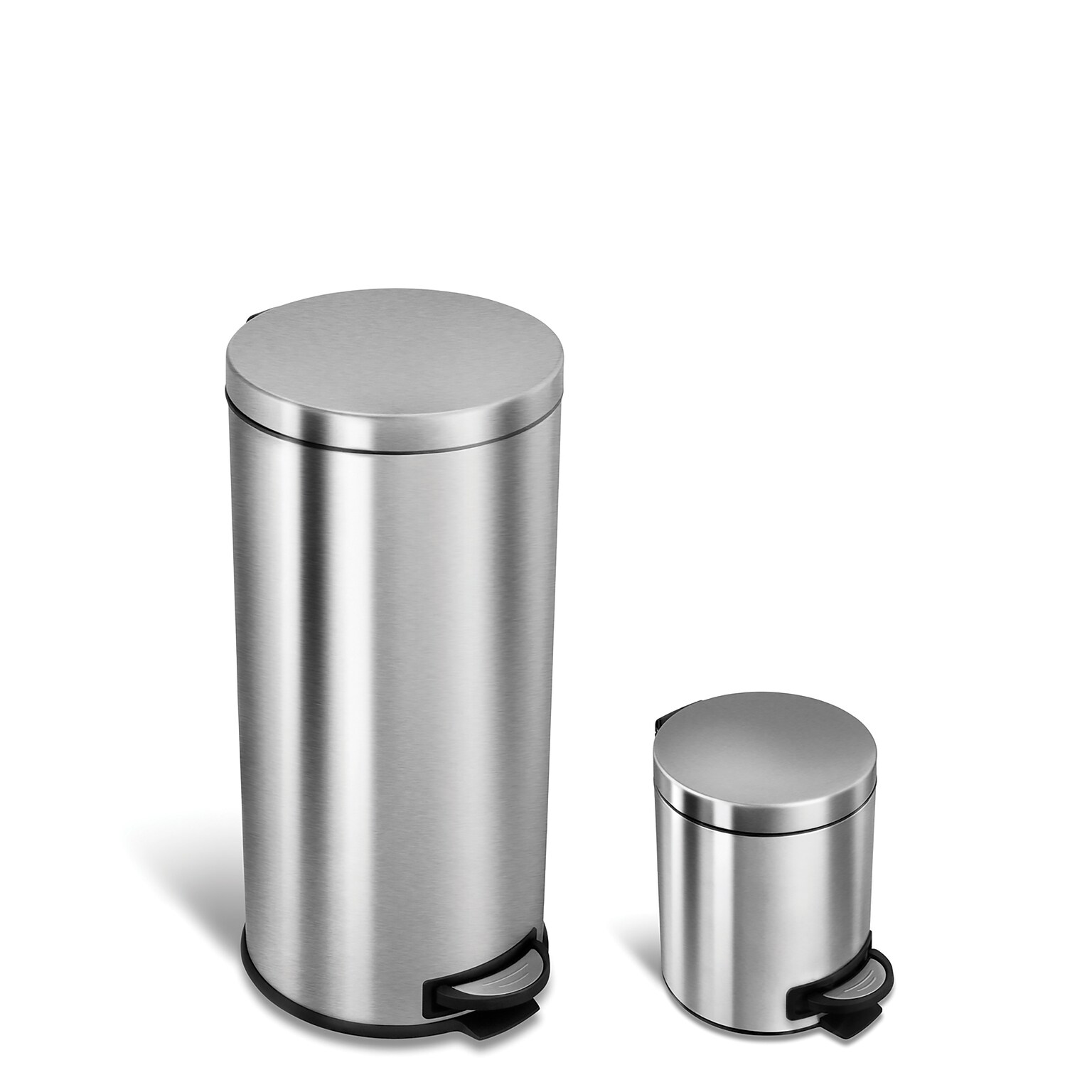 Nine Stars Stainless Steel Step On Combo Trash Can, 7.9 Gallon (CB-SOT-30-1/5-1)