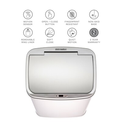 Nine Stars Stainless Steel Motion Sensor Trash Can, 13.2 Gallon, Silver (DZT-50-28SL)