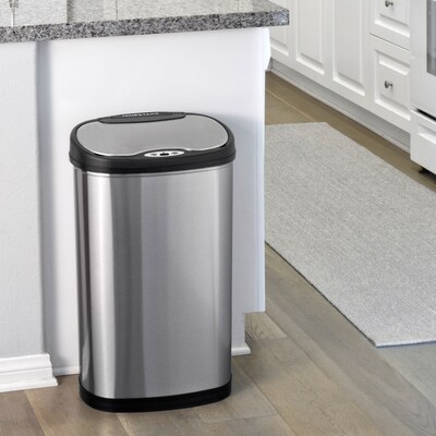 Nine Stars Stainless Steel Motion Sensor Trash Can Combo, 13.2 Gallon (DZT-50-13/12-9)