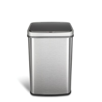Nine Stars Stainless Steel Motion Sensor Trash Can, 13.2 Gallon, Silver (DZT-50-28BR)