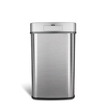Nine Stars Stainless Steel Motion Sensor Trash Can, 13.2 Gallon, Silver (DZT-50-28BR)