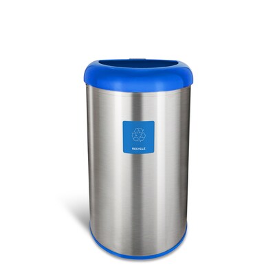 Nine Stars Stainless Steel Trash Can with no Lid, Blue, 13.21 gal. (OTT-50-19BL)