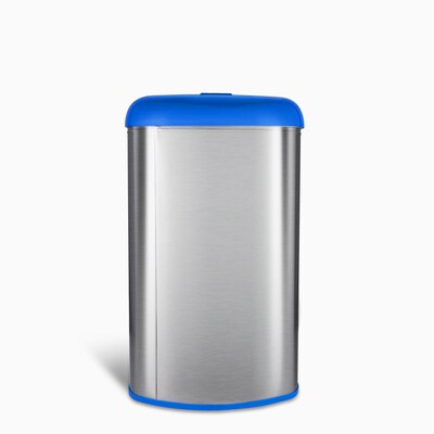 Nine Stars Stainless Steel Trash Can with no Lid, Blue, 13.21 gal. (OTT-50-19BL)