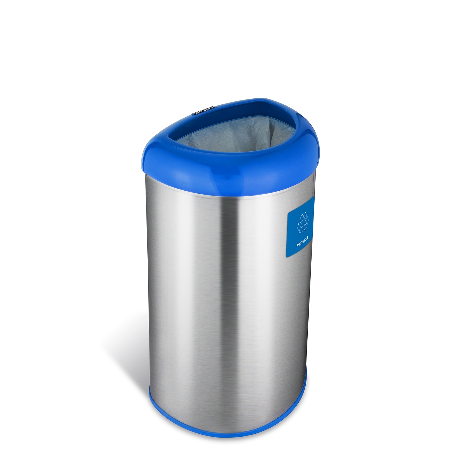 Nine Stars Stainless Steel Trash Can with no Lid, Blue, 13.21 gal. (OTT-50-19BL)
