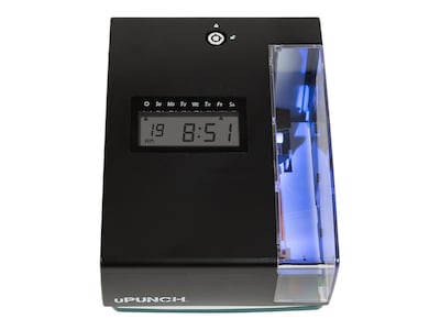 uPunch Digital Time Clock & Date Stamp Punch Card System, Black (CR1000)