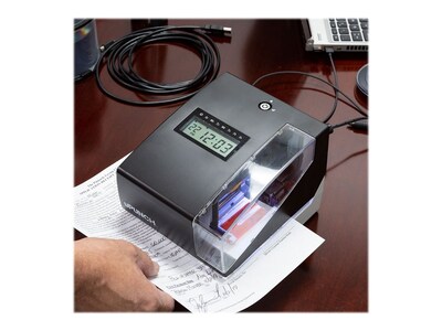 uPunch Digital Time Clock & Date Stamp Punch Card System, Black (CR1000)