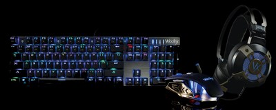 Velocilinx Brennus Wired Mechanical Gaming Keyboard, Gun Metal/Black (VXGM-KB104P-OBL-BK)