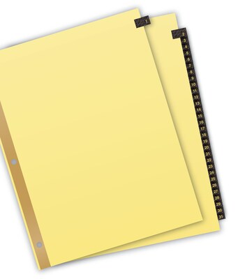 Avery Leather Style Pre-Printed Daily Tab Paper Dividers, 31 Tabs, Buff with Black Tabs (11352)