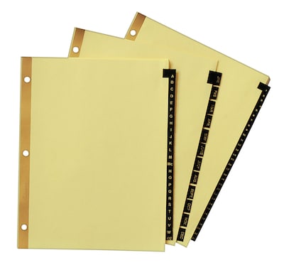 Avery Leather Style Pre-Printed Daily Tab Paper Dividers, 31 Tabs, Buff with Black Tabs (11352)