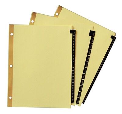 Avery Leather Style Pre-Printed Daily Tab Paper Dividers, 31 Tabs, Buff with Black Tabs (11352)