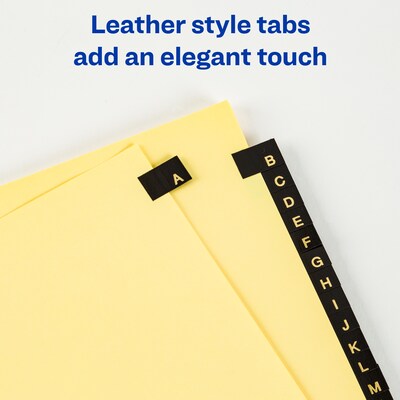 Avery A-Z Leather Dividers, 26-Tabs, Gold (11350)