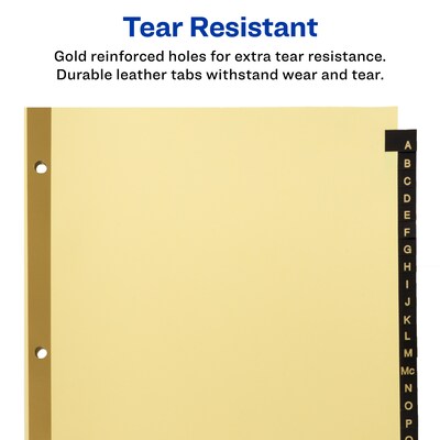 Avery A-Z Leather Dividers, 26-Tabs, Gold (11350)