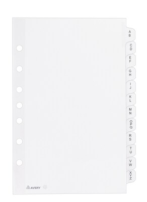 Avery Mini A - Z Paper Divider, 12-Tab, White, Set (11313)