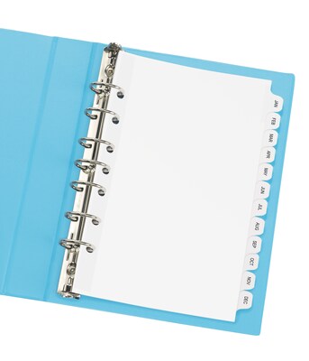 Avery Pre-Printed Mini Paper Dividers, Jan-Dec Tabs, White (11315)