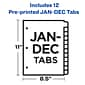 Avery Pre-Printed Plastic Dividers, Jan-Dec Tabs, Multicolor (11331)