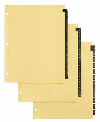 Avery Office Essentials Paper Monthly Dividers, 12-Tab, Black (11484)