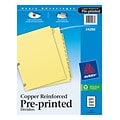Avery Copper Reinforced Preprinted Dividers, 12-Tabs, Buff, Set (24286)