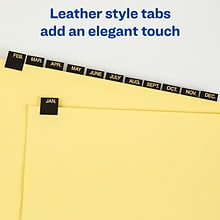 Avery Preprinted Monthly Leather Dividers, 12-Tab, Yellow (11351)