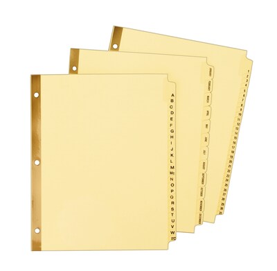 Avery Pre-Printed Paper Dividers with Laminated Tabs, A-Z Tabs, Buff, Gold Reinforced (11306)