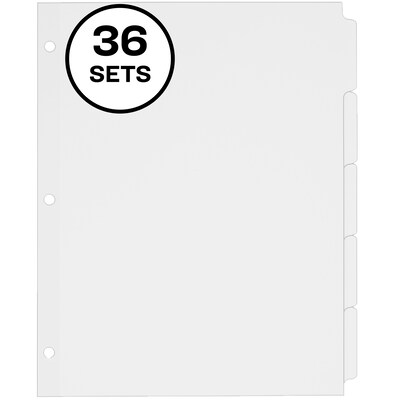 Avery Write & Erase Paper Dividers, 5 Tabs, White, 36 Sets/Box (11506)