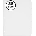 Avery Write & Erase Paper Dividers, 5 Tabs, White, 36 Sets/Box (11506)