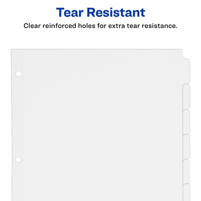 Avery Write & Erase Paper Dividers, 8 Tabs, White, 24 Sets/Box (11507)