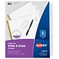 Avery Big Tab Write & Erase Paper Dividers, 5 Tabs, White, Gold Reinforced (23075)