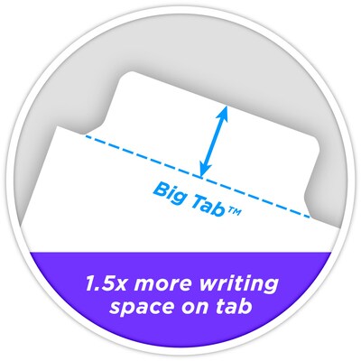 Avery Big Tab Write & Erase Paper Divider, 5 Tabs, White/Gold Reinforced, 1 Set (23075)