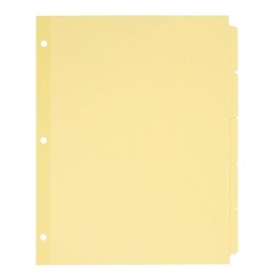 Avery Plain Tab Write & Erase Paper Dividers, 5-Tab, Buff, 36 Sets/Box (11501)
