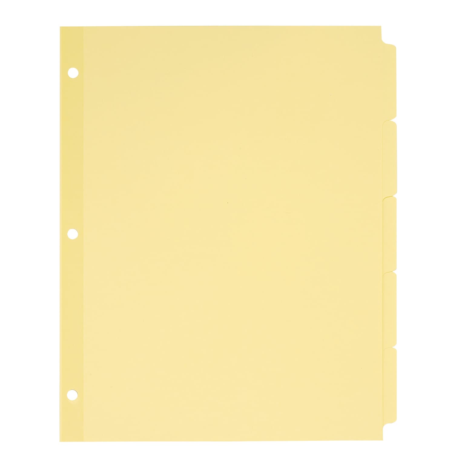 Avery Plain Tab Write-On Paper Dividers, 5 Tabs, Buff, 36 Sets/Pack (11501)