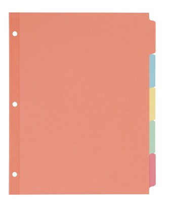 Avery Plain Write-On Dividers, 5-Tab, Multicolor, 36 Sets/Box (11508)