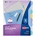 Avery Big Tab Write & Erase Plastic Dividers, 8 Tabs, Multicolor (16171)