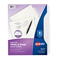 Avery Big Tab Write & Erase Plastic Dividers, 8 Tabs, White (16371)