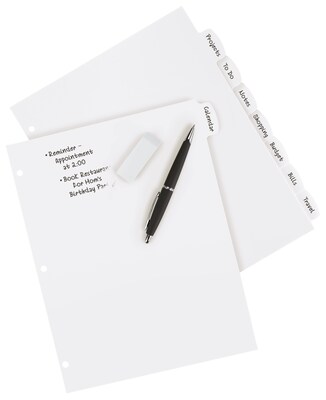 Avery Big Tab Write & Erase Plastic Dividers, 8 Tabs, White (16371)