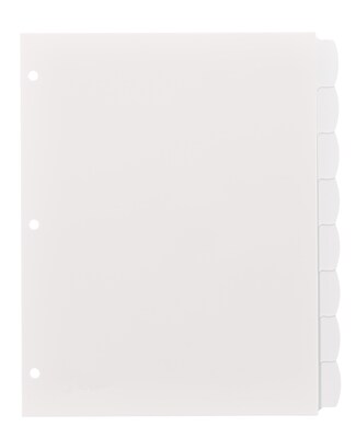 Avery Big Tab Write & Erase Plastic Dividers, 8 Tabs, White (16371)