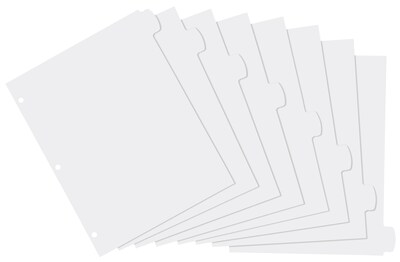 Avery Big Tab Write & Erase Plastic Dividers, 8 Tabs, White (16371)