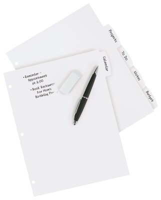 Avery Big Tab Write & Erase Plastic Dividers, 5 Tabs, White (16370)