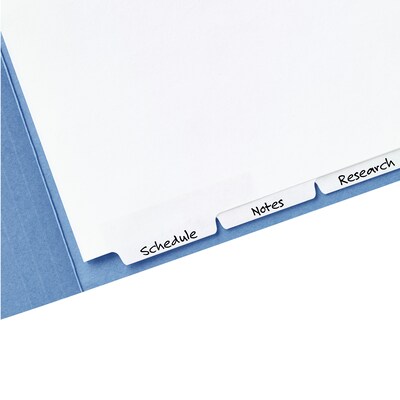 Avery Write-On Blank Dividers for Classification Folders, 5-Tab, White, Set (13164)