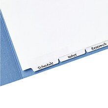 Avery Narrow Write & Erase Paper Dividers for Classification Folders, 5 Tabs, Bottom Tabs (13164)