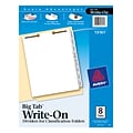 Avery Big Tab Write-On Paper Divider for Classification Folders, 8 Tabs, White (13161)
