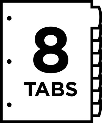 Avery Big Tab Write & Erase Plastic Divider, 8 Tabs, Multicolor, 1 Set (16130)