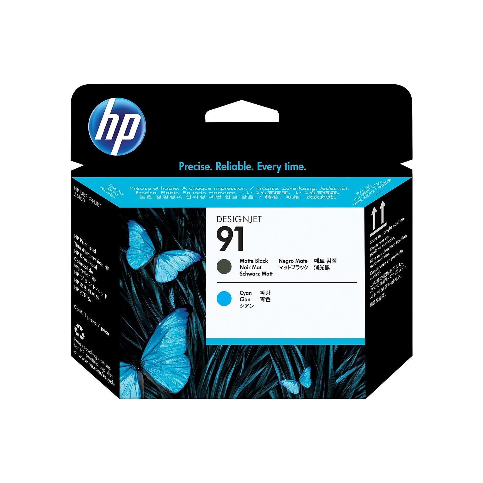 HP DesignJet 91 Print Head, Matte Black/Cyan (C9460A)
