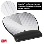 3M™ Precise™ Mouse Pad with Gel Wrist Rest, Optical Mouse Performance, Battery Saving Design, 8.7 x