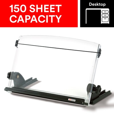 3M® Plastic Document Stand with Lip & Guide Bar, Black/Clear (DH630)