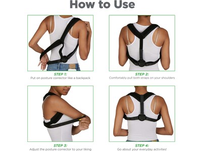 Mind Reader Mesh Posture Aid Support, One Size (BACKPOS-BLK)