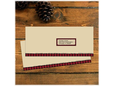 Great Papers Buffalo Plaid Laser/Inkjet Address Label, 1" x 2.63", Multicolor, 30 Labels/Sheet, 5 Sheets/Pack (2019123)