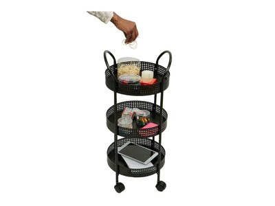 Mind Reader 3-Tier Steel Utility Cart, Black (CROW3-BLK)