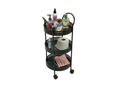 Mind Reader 3-Tier Steel Utility Cart, Black (CROW3-BLK)