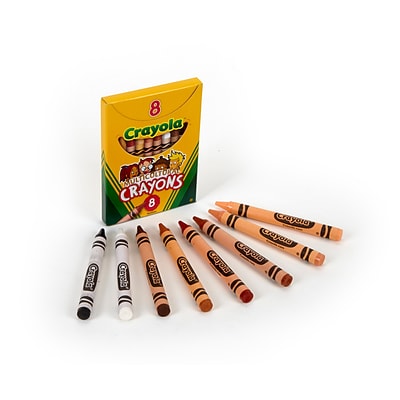 Crayola Multicultural Crayons, 8 Per Box (52-008W)